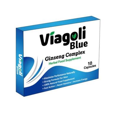 Viagoli Blue Ginseng Capsules 10 Count | 20% Ginsenosides, 100% Natural Herbal Supplement | Premium Ginseng Complex for Energy Boost & Mens Health | Enhance Vitality & Wellness