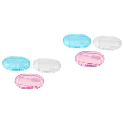 LALAFINA 6pcs Finger Toothbrush Silicone Sleeve for Boy Girl for Teething Sensory Training Safe and Soft