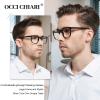 OCCI CHIARI Large Men's Reading Glasses +1.25 Square/Rectangle Readers for Men Fashion Stylish Glasses for Reading Spring Hinge(Black, 125) view 3
