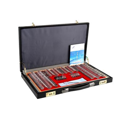 IINCOOY 266 PCS Optical Trial Lens Set Metal Rim Optometry Lens Optometry Box Trial Lens Equipment Aluminum Case Optometry Optical Instrument