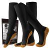 cerpite Zipper Compression Socks Men & Women - 2 Pairs Of 15-20mmhg Closed Toe Compression Socks Knee High,Suit For Running,, Black Copper, 4XL view 1