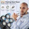 Head Shaver for Men 6D, 6 in 1 Rotating Electric Shavers for Bald Men Wet & Dry USB Rechargeable IPX7 Waterproof Rotary Shavers Cordless Beard Trimmer view 4