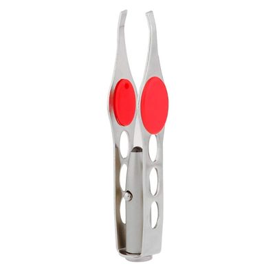 1PCS Tweezers, Eyebrow Tweezers with Light Led Tweezers Lighted Tweezers Slanted Tip Stainless Steel Professional Tweezers for Daily Grooming of Eyebrows, Nose Hairs, Upper Lip