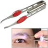 1PCS Tweezers, Eyebrow Tweezers with Light Led Tweezers Lighted Tweezers Slanted Tip Stainless Steel Professional Tweezers for Daily Grooming of Eyebrows, Nose Hairs, Upper Lip view 3