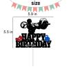 Gym Cake Topper for Men Women Gym Happy Birthday Party Decorations Supplies Weightlifting Wrestling Bodybuilding Weight Lifting Sport Cake Decorations view 3