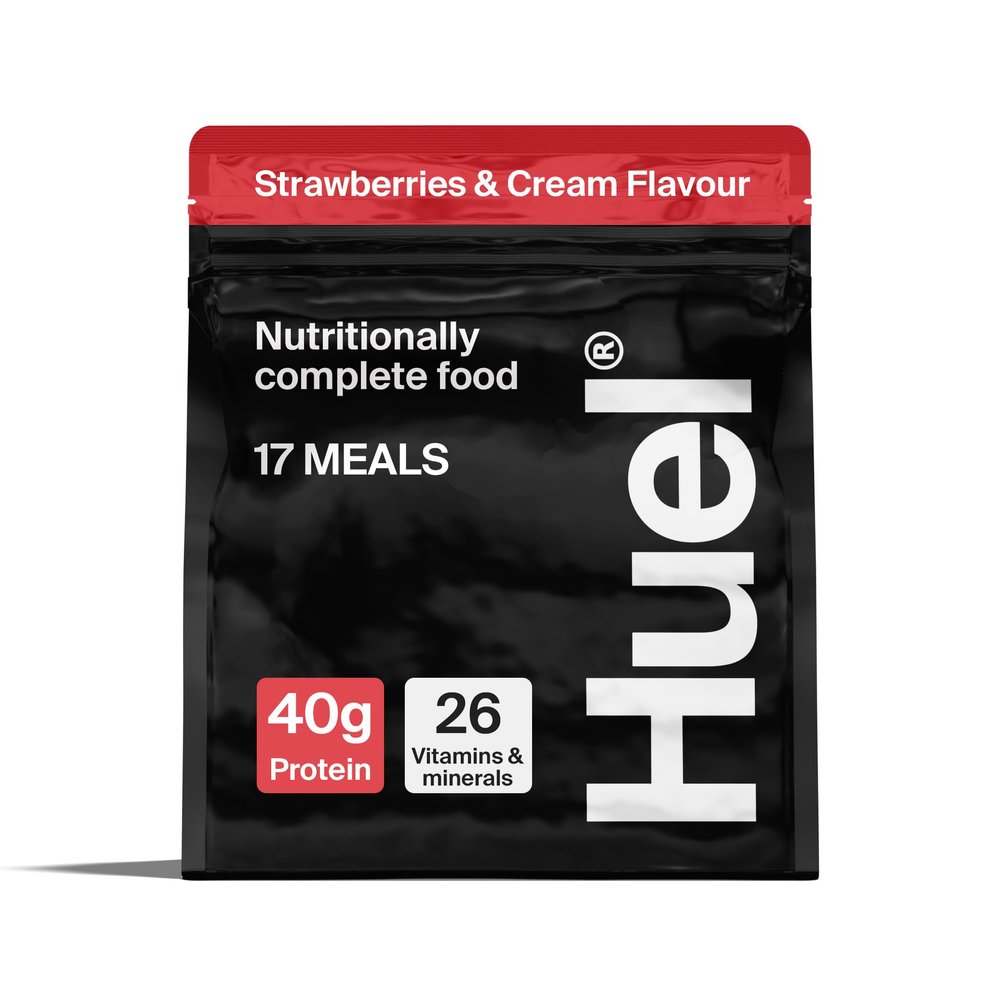 Huel Black Edition High Protein Complete Meal Replacement, 17 Meals, Strawberries & Cream Flavour, 40g of Protein Per Serving, Ready Meals, Vegan Protein Powder, Gluten-Free, Non-GMO