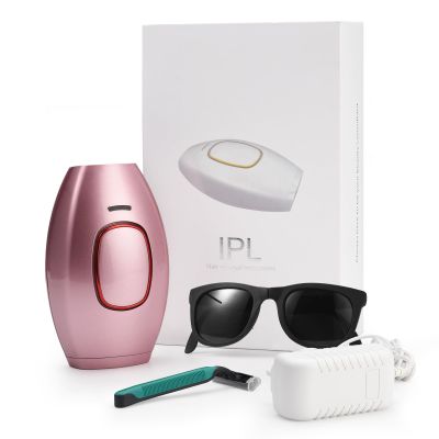 IPL Hair Remover, Mini Home Laser Permanent Hair Remover with 500,000 Flashes and 5 Energy Gears.for Body Face Bikini Area, Portable Lightweight Gifts for Women and Men (Rose Gold)