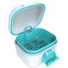 ARGOMAX Leak Proof Denture Bath Cup, Portable Soaking Denture Box, Denture Bath Case with Strainer, for Dentures and Braces (White + Cyan). view 1