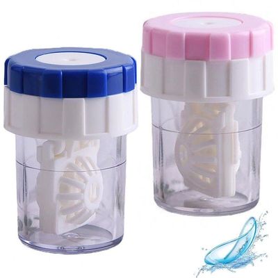 Sanfly Contact Lens Barrel Cases 2pcs/set Contact Lens Cleaner Contact Washer Manual Rotation Contact Lens Container for Eyes Care