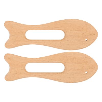 2Pcs Wooden Scraping Board, Fish Shape Polished Beech Hand Body Guasha Massager Tool for Face Neck Back