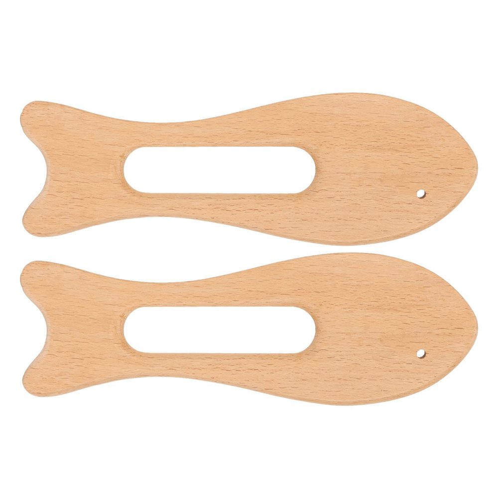 2Pcs Wooden Scraping Board, Fish Shape Polished Beech Hand Body Guasha Massager Tool for Face Neck Back