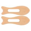2Pcs Wooden Scraping Board, Fish Shape Polished Beech Hand Body Guasha Massager Tool for Face Neck Back view 1