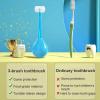 Three-Sided Children's Toothbrush,Three Sides Soft Silicone Brush Head Toothbrush, Cute Cartoon Creative Soft Toothbrush, Suitable for Children Aged 2-12 (2*Pink) view 3