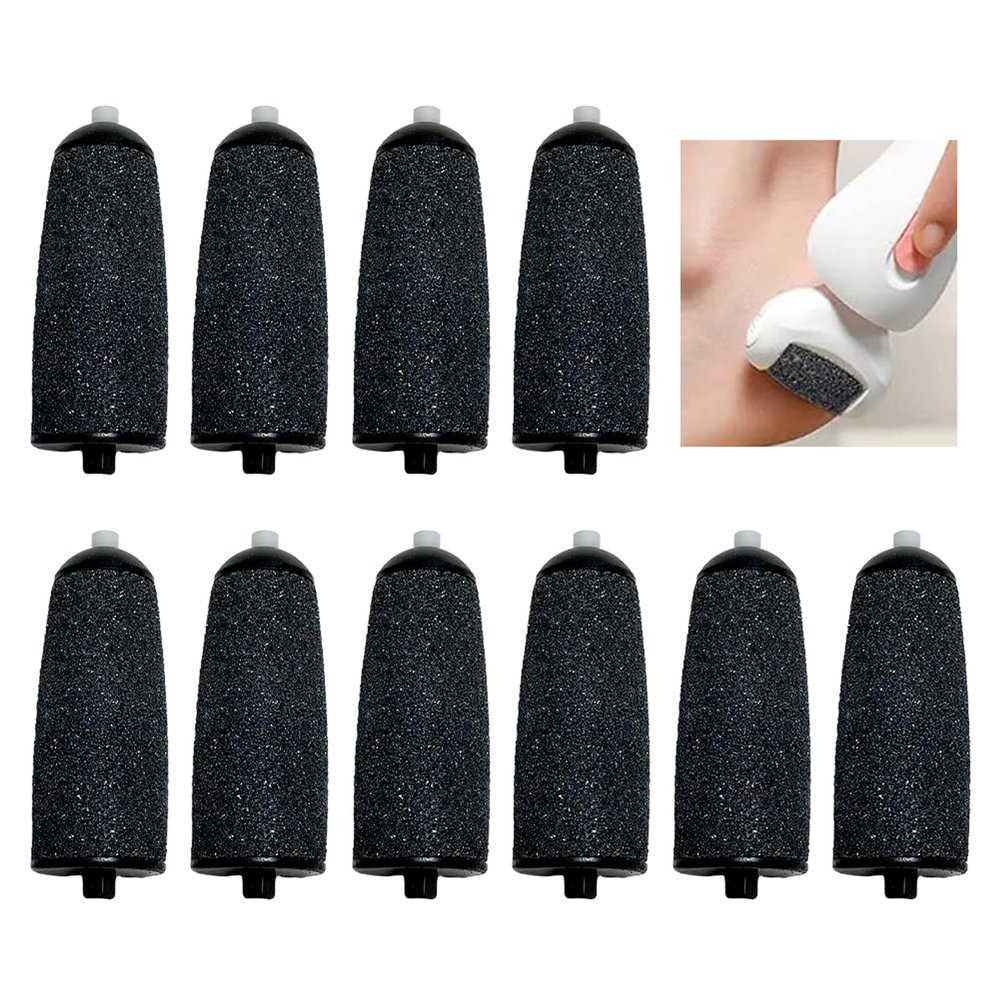 10pcs Replacement Rollers,Foot File Replacement Rollers,Plastic ARC Design Extra Coarse Easy to Replace for Pedicure Foot Removes Crusty, Rough, Chapped, Dry and Callused Skin