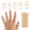 10Pcs Oval Finger Splints and Sleeves Kit, 5 Graduated Trigger Finger Splint and 5 Finger Sleeves Finger Support Brace Upgraded Finger Stabilizer Kit for Thumb Middle Ring Index Pinky(Size 5,6,7,8,9) view 3