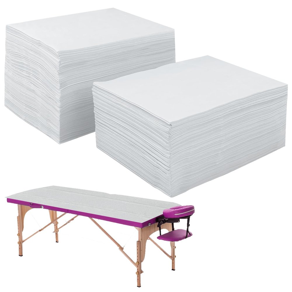80Pcs Disposable Massage Sheets, White Massage Table Sheet Bulk, Waterproof Non-Woven Fabric Bed Cover for Spa, Beauty, Salon, SPA Club, Hotels, Massage Tattoo, Lash Bed (80 x 190 cm)