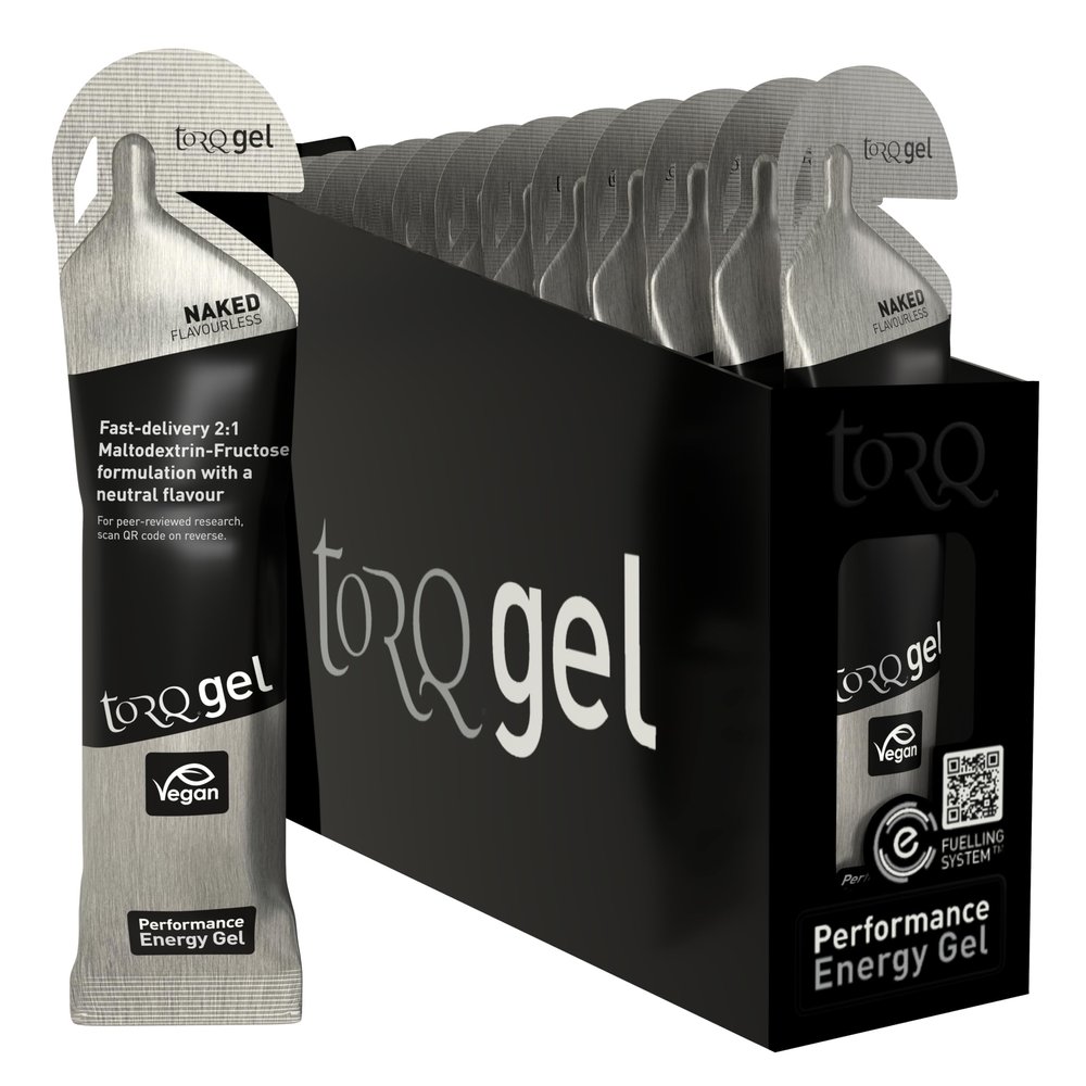 TORQ Running Gels with Electrolytes - 2:1 Maltodextrin: Fructose for Endurance Sports & Optimal Performance | Energy Gels for Running, Cycling & Marathons - 30g Carbs Per Gel | Naked 15