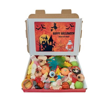 Halloween Sweet Box, Trick or Treat, Halloween Pick N Mix, Wrapped Sweets, Sweet box for Party Bags Assortment Retro Sweets 400g
