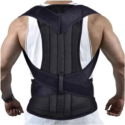 GHAKKE XS-5XL Plus Size Full Back Brace Posture Corrector For Men Women & Teenagers,Adjustable Back Support Belt Shoulder Straightener Scoliosis Hunchback Correction (Color : Black, Size : XL)