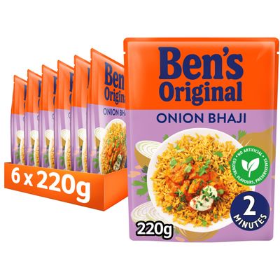 Ben's Original Onion Bhaji Microwave Rice, Bulk Multipack 6 x 220g pouches