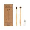 eTHik Complete Oral Care Kit - Charcoal Bamboo Toothbrush, Bamboo Tongue Brush, and Mint Dental Floss in Glass Jar view 2