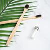 eTHik Complete Oral Care Kit - Charcoal Bamboo Toothbrush, Bamboo Tongue Brush, and Mint Dental Floss in Glass Jar view 4
