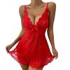Sexy Lingerie Sets for Women Summers Sexy Nightwear Set Fashion Pajamas Sexy Nightdress Mesh Lace Lingerie Top Bodysuit Deep V Neck Sling Dress Women Lingerie Sexy Underwear Lingerie Cosplay Costume view 1