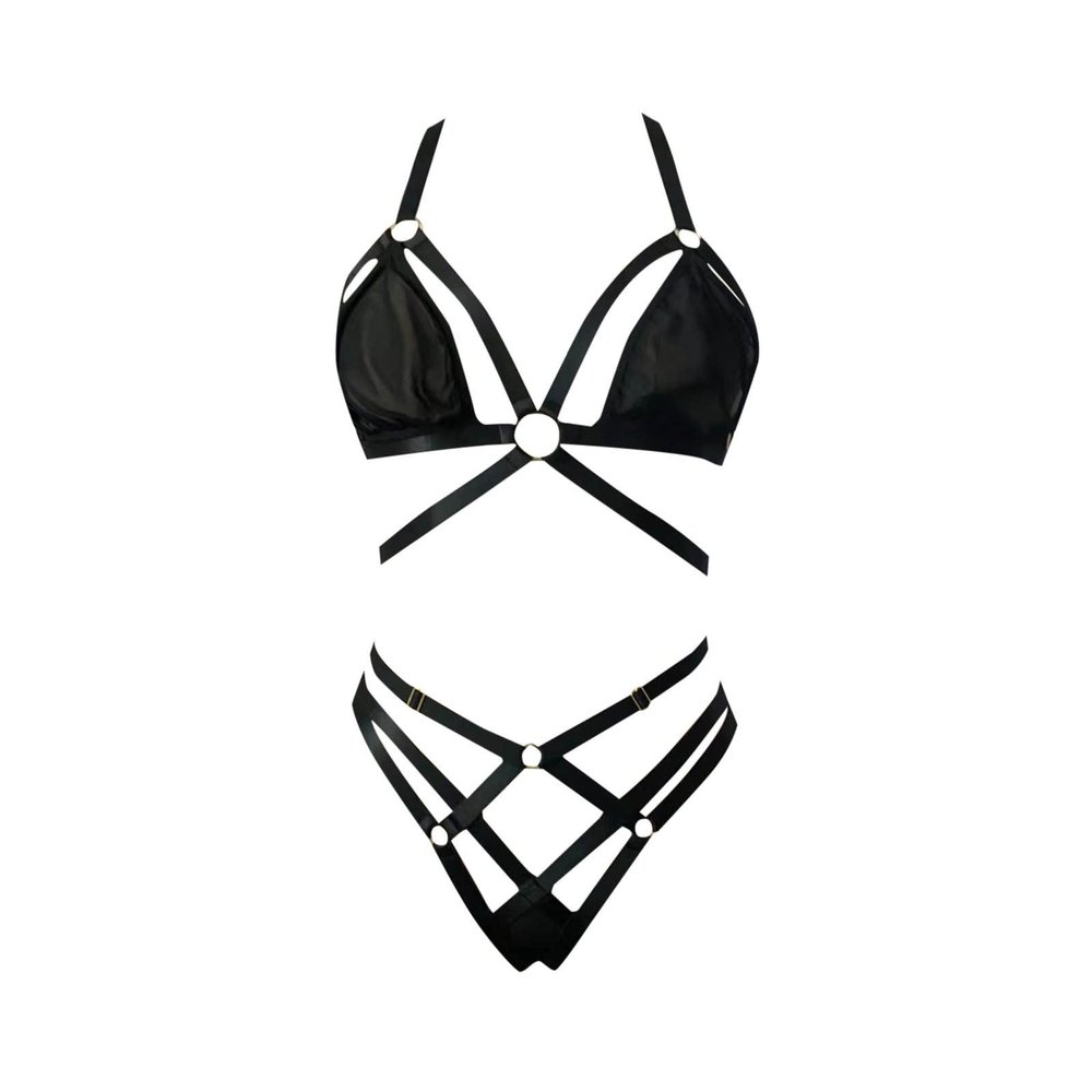 Sexy Lingerie Sets for Women Summers Sexy Nightwear Set Women's Lingerie Sets Black Cut-Out Strappy Teddy Underwear Backless Thong Valentines Women Lingerie Sexy Underwear Lingerie Cosplay Costume