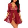 Sexy Lingerie Sets for Women Summers Sexy Nightwear Set Sexy Nightdress for Women Red Strappy Lingerie Pajamas Teddy Underwear Open Front Bare Women Lingerie Sexy Underwear Lingerie Cosplay Costume view 2