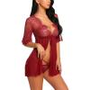 Sexy Lingerie Sets for Women Summers Sexy Nightwear Set Sexy Nightdress for Women Red Strappy Lingerie Pajamas Teddy Underwear Open Front Bare Women Lingerie Sexy Underwear Lingerie Cosplay Costume view 4
