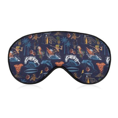 Vintage Colorfu Summer Beach Pattern Sleep Eye Mask Soft Sleep Cover Blindfold Sleeping Mask Cover for Sleep Travel