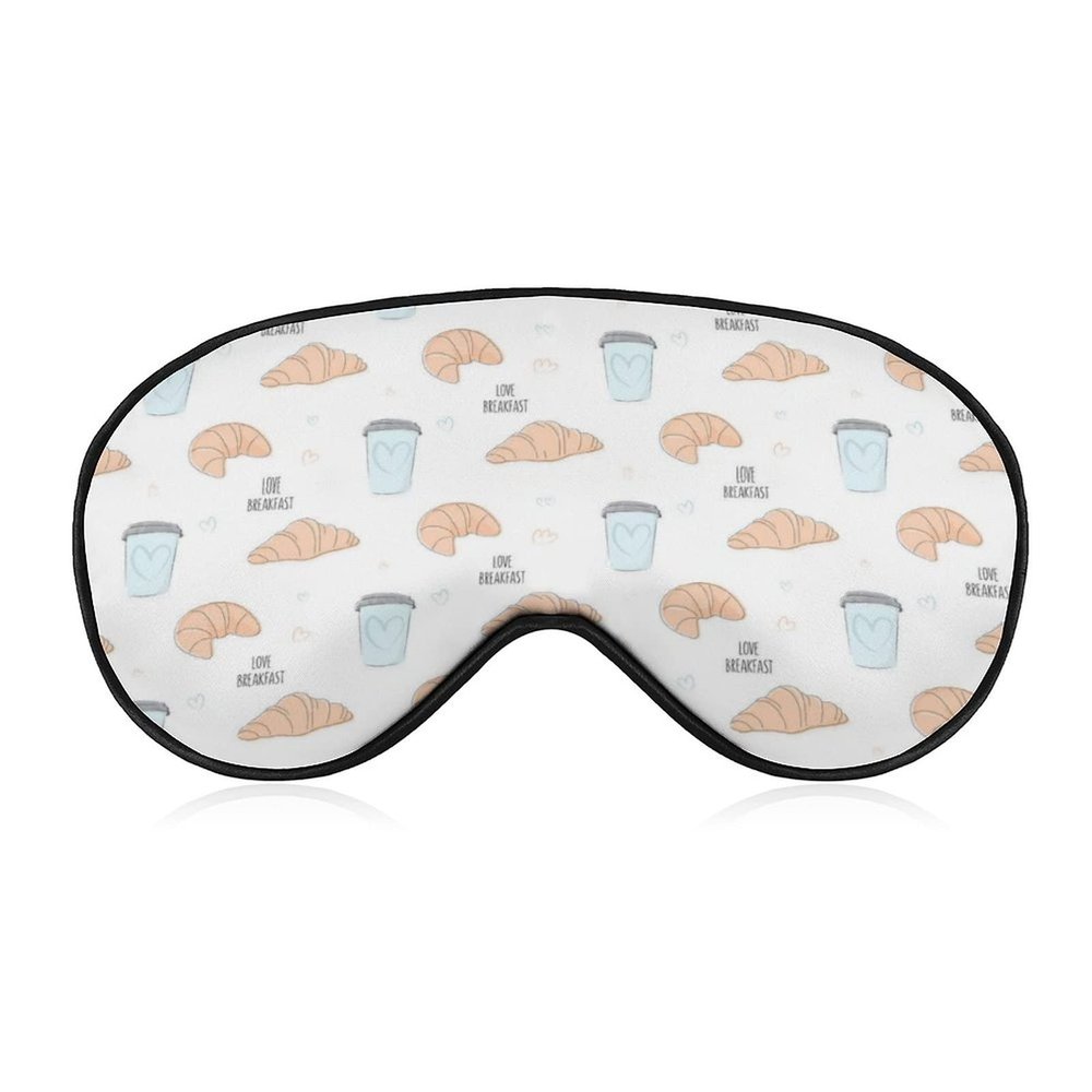 Love Breakfast Bakery Sleep Eye Mask Soft Sleep Cover Blindfold Sleeping Mask Cover for Sleep Travel