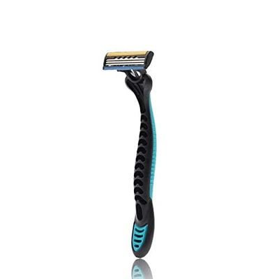Flash 3 Ultimate Shave Triple Blade Razor Disposable Razors for Men - 3 Stainless Steel Teflon Coated Blades - Pivoting Head - Vitamin E & Aloe Lubricating Strip Pack of 10