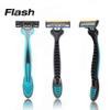 Flash 3 Ultimate Shave Triple Blade Razor Disposable Razors for Men - 3 Stainless Steel Teflon Coated Blades - Pivoting Head - Vitamin E & Aloe Lubricating Strip Pack of 10 view 2