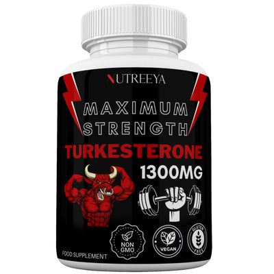 Turkesterone -1300mg Max Strength Ajuga Turkestanica Extract, Vegan, Gluten Free, (Not Turkesterone Capsules) (Pack of 1 (60 Pills))