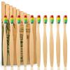 10 Pack Rainbow Bamboo Toothbrushes | Biodegradable & Compostable Eco-Friendly Natural Bamboo Charcoal Toothbrushes | BPA Free Soft Bristles Wooden Toothbrush - 100% RECYCLED PACKAGING (Rainbow) view 1