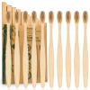 10 Pack Beige Bamboo Toothbrushes | Biodegradable & Compostable Eco-Friendly Natural Bamboo Charcoal Toothbrushes | BPA Free Soft Bristles Wooden Toothbrush - 100% Recycled Packaging view 2