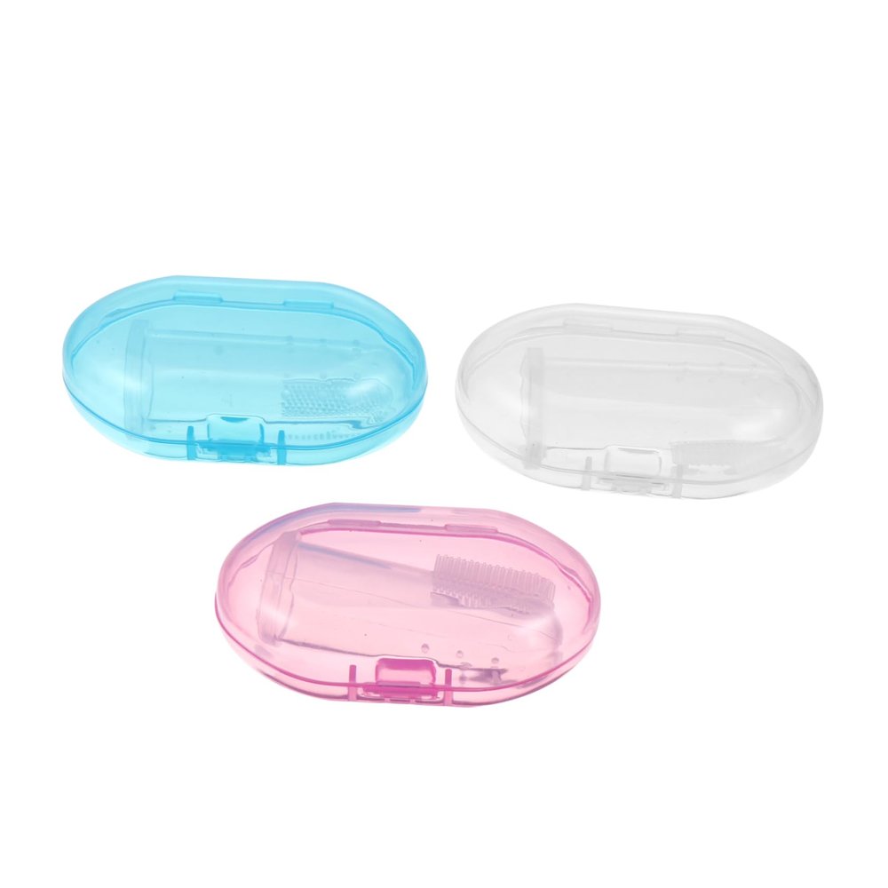 Anneome Finger Baby Toothbrush 3pcs Silicone Soft Bristles for Newborn Oral Care Training Teething Baby Boys and Girls