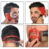 Beard Hairline Shaping Tool Kit for Men, Beard Shaping Tool Kit Beard Styling Cutting Hairline Grooming Red Plastic Beard Template Set view 4