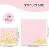 13 x 13 Inches Pink Party Napkins,Pink and Gold Paper Beverage Napkin,100 Pack Disposable Cocktail Napkins,Bar Napkins for Birthday Dinner Anniversary Wedding Party Supplies view 3