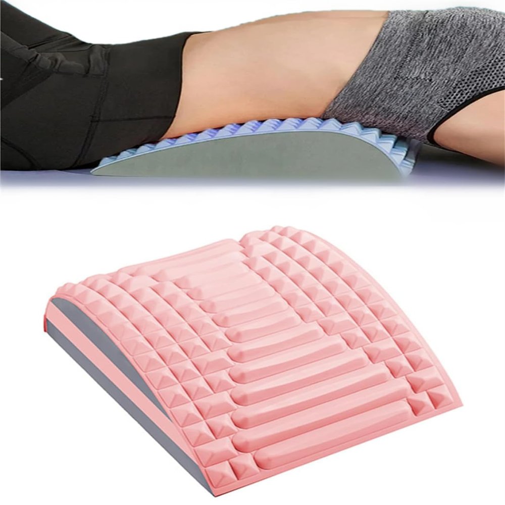 Back Stretcher Neck Stretcher for Pain Relief, Multi-Functional Spine Board Back Neck Cracker Unisex Back & Neck Stretcher Posture Corrector for Home Office Yoga (Pink)