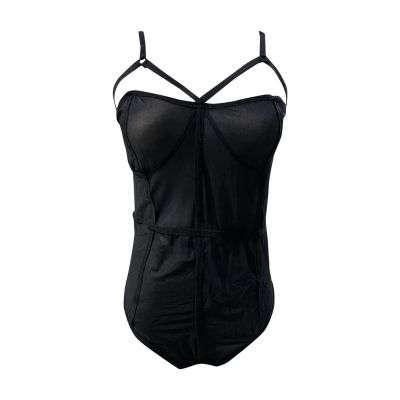 Rrunsv Lingerie For Women See Through BodysuitOne Piece Sexy Mesh Thong Teddy Swimsuits Micro Bikini Lingerie with Underwire Black