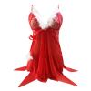 Rrunsv Women's Sexy Santa Christmas Lingerie Set With Garter Belts Lace Teddy Bodysuit plus Size Lingerie for Sexy Costume Red view 2