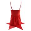 Rrunsv Women's Sexy Santa Christmas Lingerie Set With Garter Belts Lace Teddy Bodysuit plus Size Lingerie for Sexy Costume Red view 3