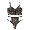Rrunsv Underwear Underwear See-through Sexy Floral Embroidery Mesh Ladies plus Size Lingerie for Sexy Costume Black view 1