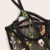 Rrunsv Underwear Underwear See-through Sexy Floral Embroidery Mesh Ladies plus Size Lingerie for Sexy Costume Black view 3