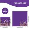 13 x 13 In Purple Cocktail Napkins,Purple and Gold Beverage Napkins,100 PCS Disposable Paper Napkins for Bar,Weddings,Birthday Party Supplies view 3
