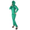 High Street Leather Long Sleeve Catsuit Elastic PVC Zip Front Hooded Bodysuit Costumes Jumpsuit 7XL,fluorescent Green,M view 3
