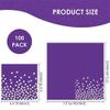 13 x 13 In Purple and Silver Cocktail Napkins, 100 PCS Disposable Paper Beverage Napkins for Bar, Weddings, Birthday Party Supplies view 2