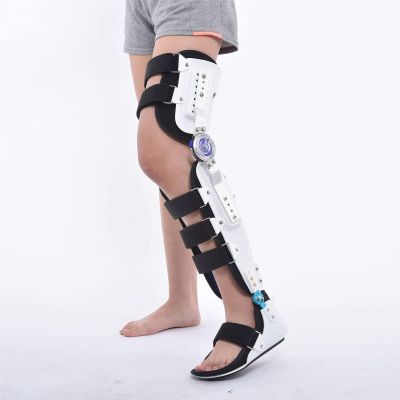 BAIYUN Hinged Knee Support, Knee Brace With Side Stabilizers for Knee Joint Pain and Degeneration, Universal size - Sold as Single Unit,White-Left